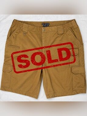 5.11 Men’s Tactical Series Brown Cargo Polyester & Cotton Shorts Size 34